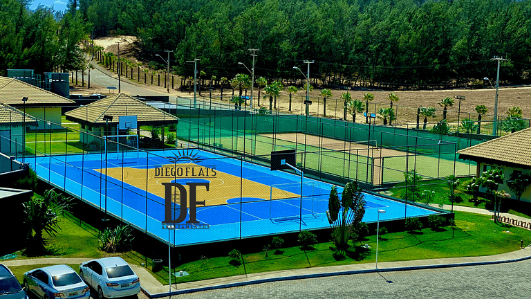 Vista Mar e Piscina com Ar condicionado na Sala